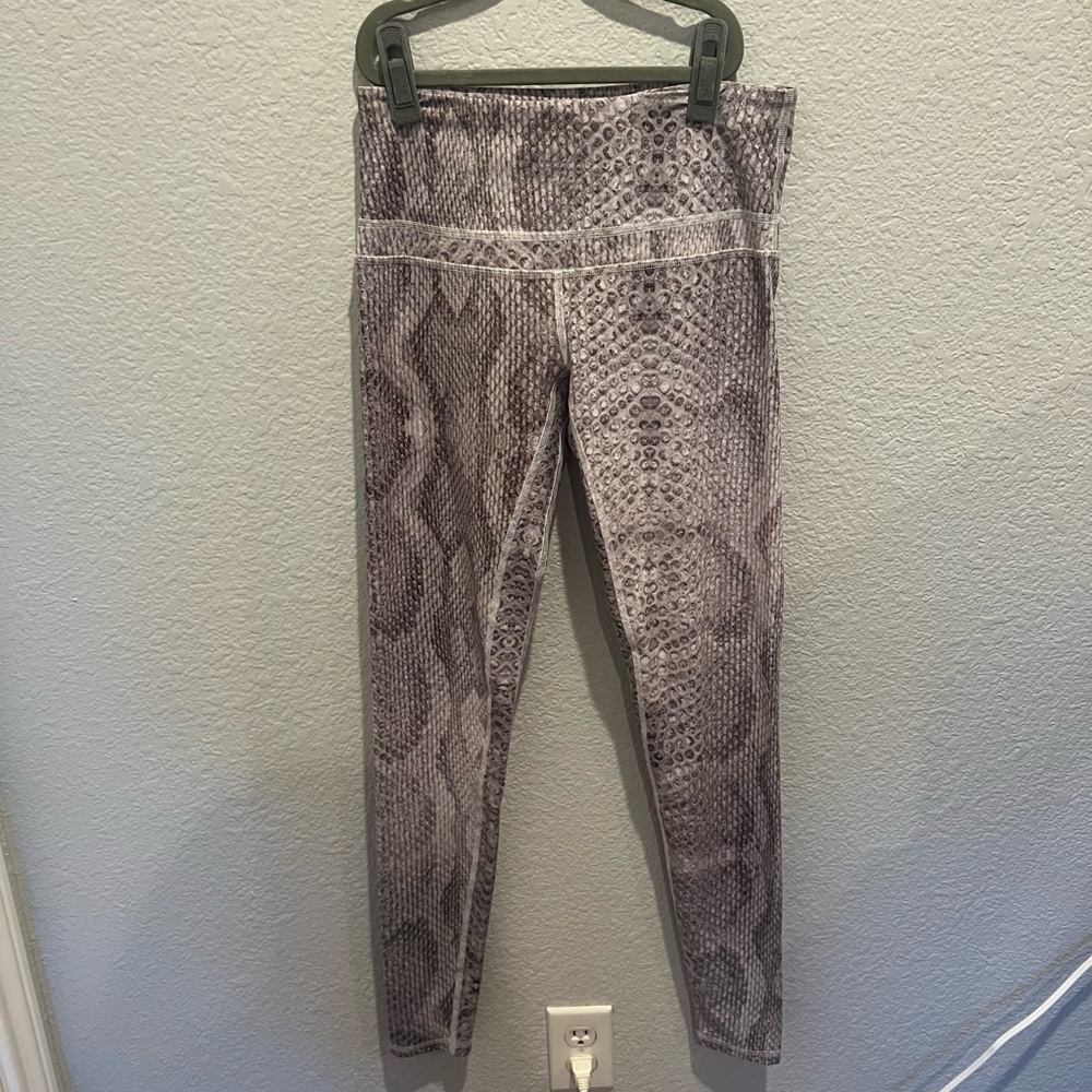 Varley Gray Snake Skin Printed Leggings